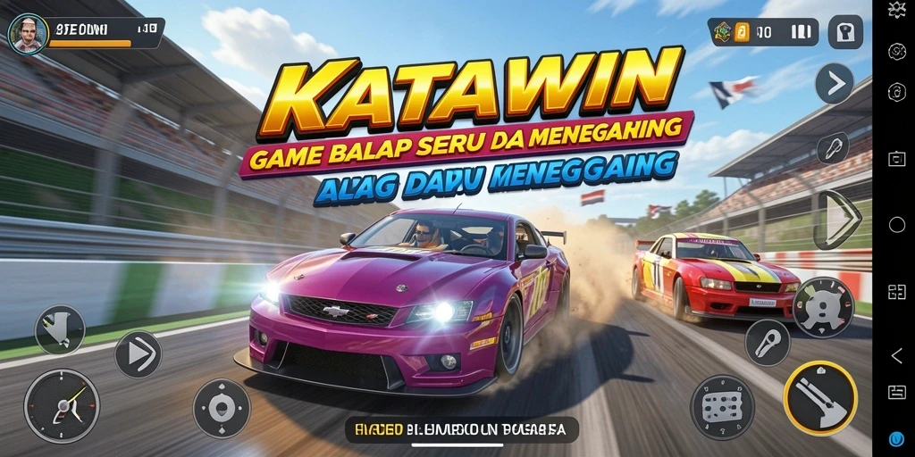 Tampilan gameplay balapan seru di KATAWIN dengan grafis menawan.