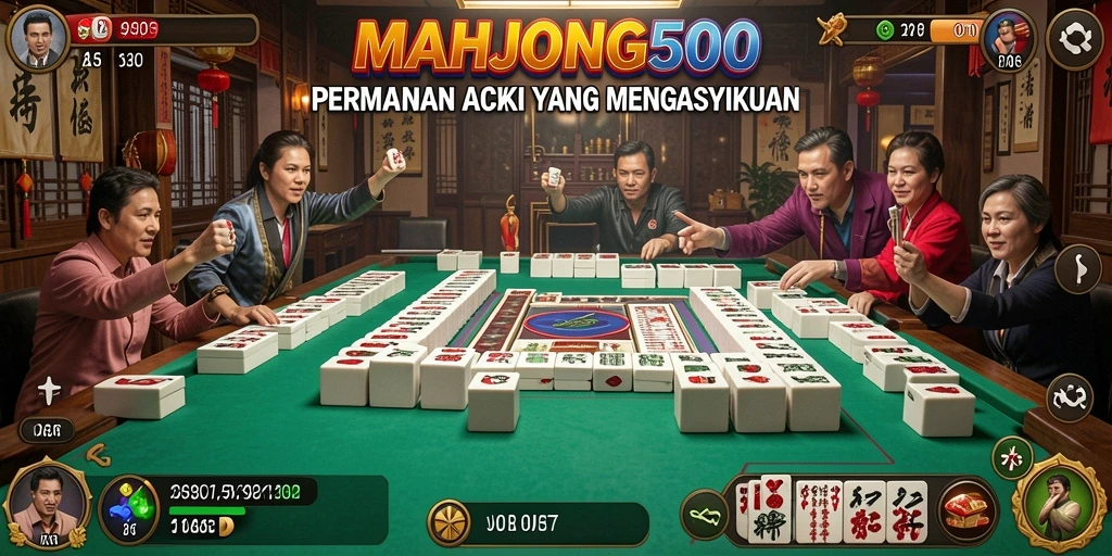 Tangkapan layar gameplay MAHJONG500 yang menunjukkan aksi mendebarkan.