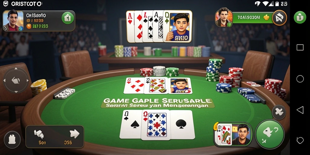 Screenshot gameplay ORISTOTO yang menggambarkan serunya bermain Gaple.
