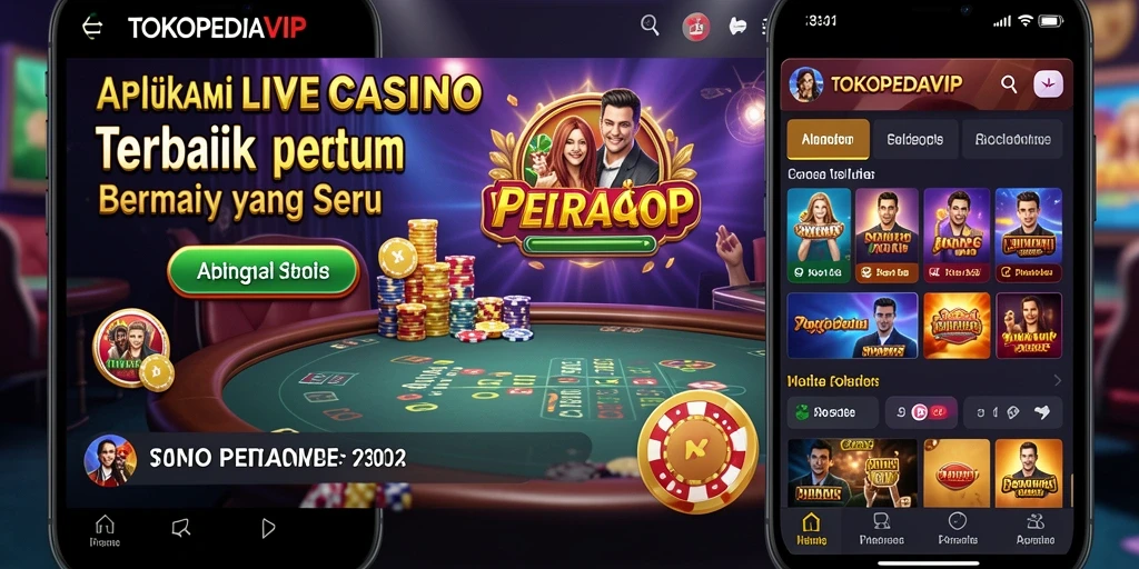 Tampilan gameplay Live Casino yang menarik dan interaktif di TOKOPEDIAVIP.